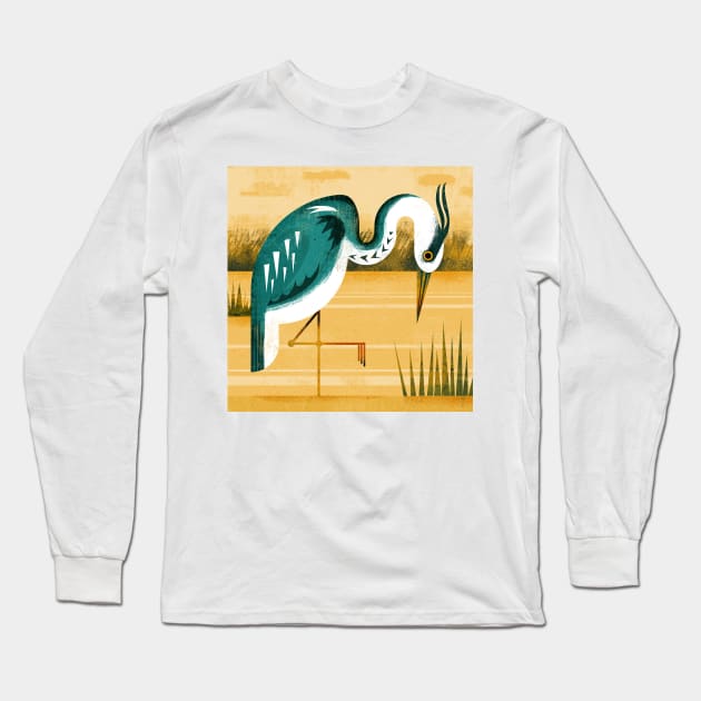Heron Long Sleeve T-Shirt by Gareth Lucas
